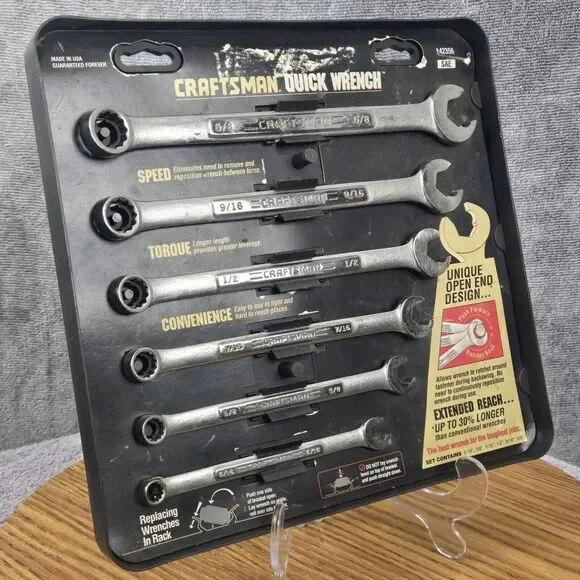 Vintage Craftsman 6 Pc Professional Quick Wrench Set SAE 42356 USA Made 5/8-5/16 - Picture 4 of 16